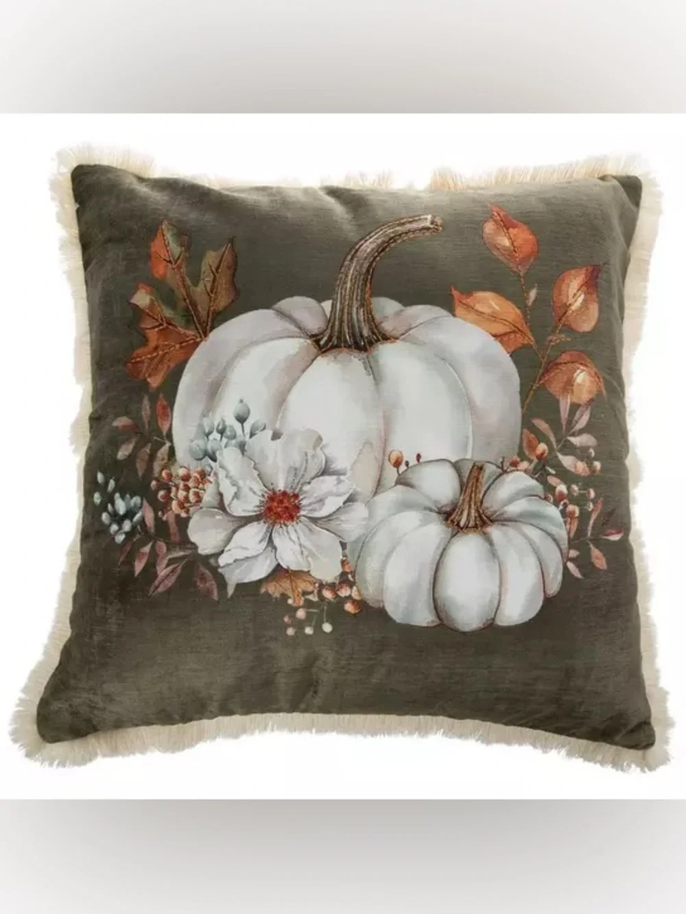 White Pumpkins Pillow Cover